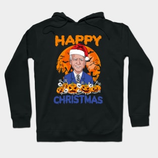 Funny Joe Biden Halloween Happy Christmas Santa Hat Hoodie